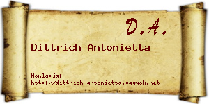 Dittrich Antonietta névjegykártya